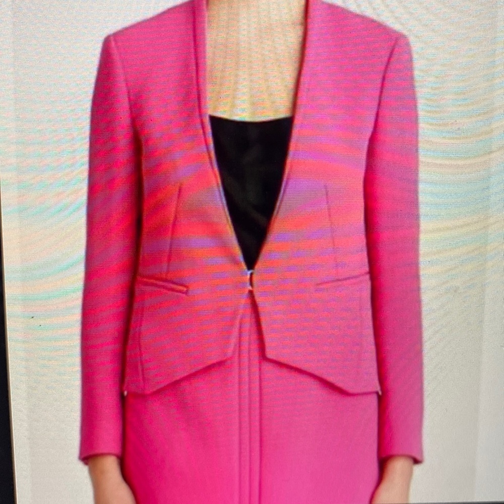 DVF hot pink cropped blazer